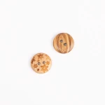 Dřevěný knoflík Drops / 15 mm / kvítky / 1 ks. / 628