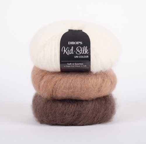 Włóczka Drops Kid-Silk 01 / ecru / uni color