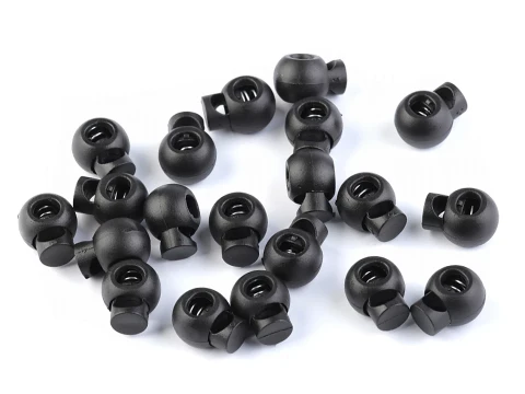 Stoper do sznurka plastikowy / 15 x 19 mm / czarny / 10 szt / 160058 