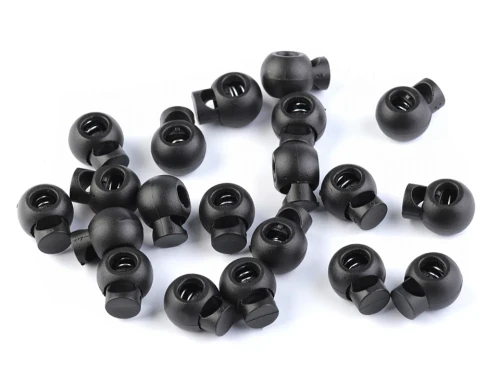 Stoper do sznurka plastikowy / 15 x 19 mm / czarny / 10 szt / 160058