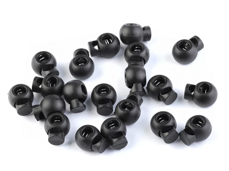 Stoper do sznurka plastikowy / 15 x 19 mm / czarny / 10 szt / 160058
