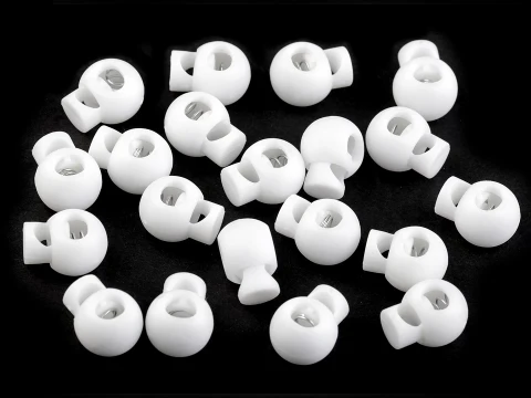 Stoper do sznurka plastikowy / 15 x 19 mm / off white  / 10 szt / 160058