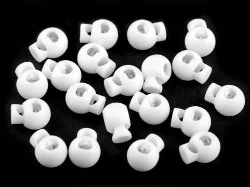 Stoper do sznurka plastikowy / 15 x 19 mm / off white  / 10 szt / 160058