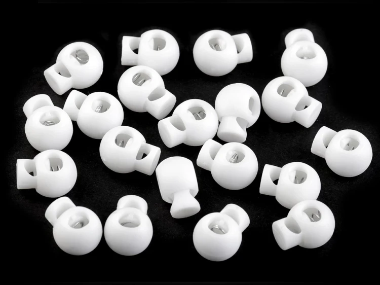 Stoper do sznurka plastikowy / 15 x 19 mm / off white  / 10 szt / 160058