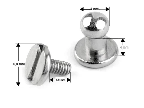 Nit kaletniczy skręcany do metek / ciemny nikiel / 4 mm / 5 szt / 740145 