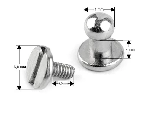 Nit kaletniczy skręcany do metek / ciemny nikiel / 4 mm / 5 szt / 740145