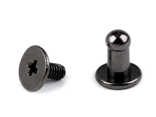 Nit kaletniczy skręcany do metek / ciemny nikiel / 4 mm / 5 szt / 740145