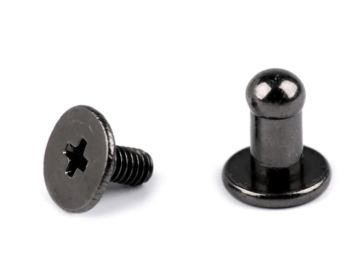 Nit kaletniczy skręcany do metek / ciemny nikiel / 4 mm / 5 szt / 740145