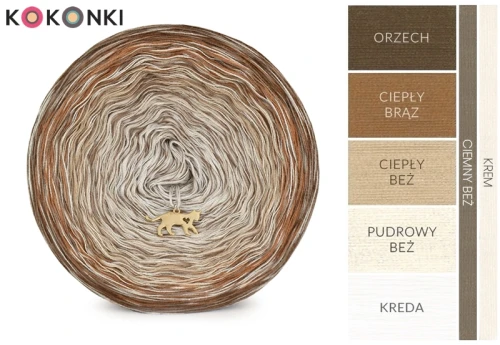 KOKONEK Kish Rare Classic R109 - Orzech/ciepły brąz/ciepły beż/pudrowy beż/kreda + 1 nitka krem + 1 nitka ciemny beż