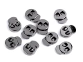 Stoper do sznurka metalowy  15x18mm / okrągły / ciemny nikiel / 4 szt. / 880143