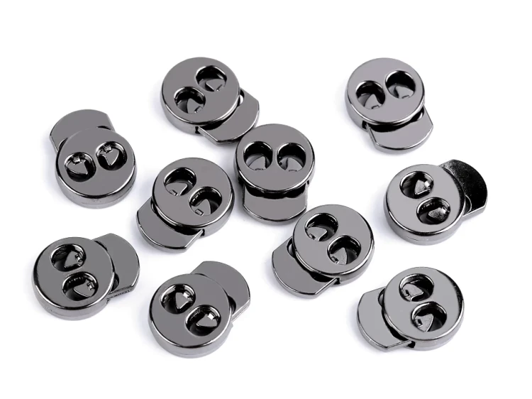 Stoper do sznurka metalowy  15x18mm / okrągły / ciemny nikiel / 4 szt. / 880143