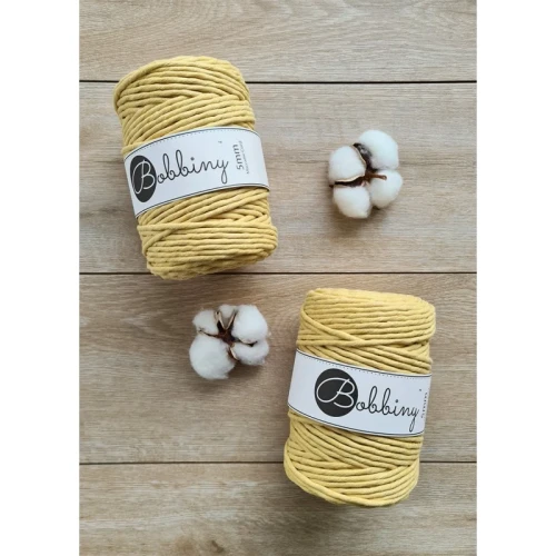 Sznurek skręcany bawełniany Bobbiny Macrame Cord / Miodowy / Honey / 5mm / 100m