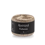 Włóczka / nić fantazyjna  z cekinami Rosarios 4 Paillettes 03 / beż / 25g 