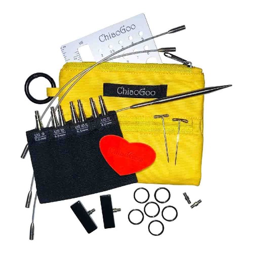 Zestaw drutów wymiennych ChiaoGoo Twist Shorties L / 13 cm / 5,5-8,0 mm / 7230-L