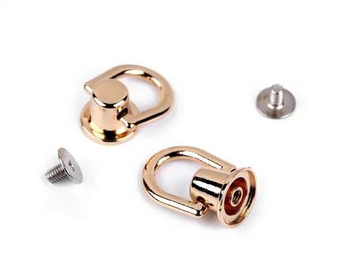 Szlufka / nit kaletniczy skręcany / różowe złoto / 12 mm / 2 szt / 630494
