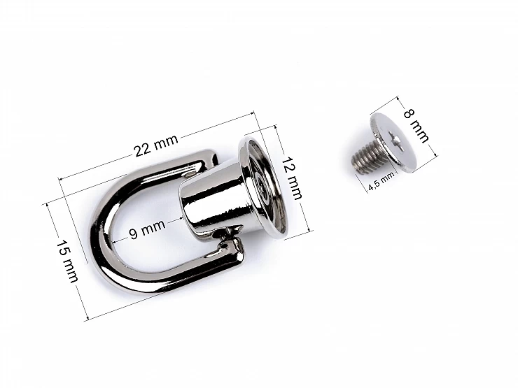 Szlufka / nit kaletniczy skręcany / różowe złoto / 12 mm / 2 szt / 630494