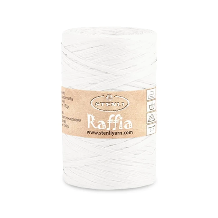 Włóczka Stenli Raffia 12 / rafia papierowa / biały