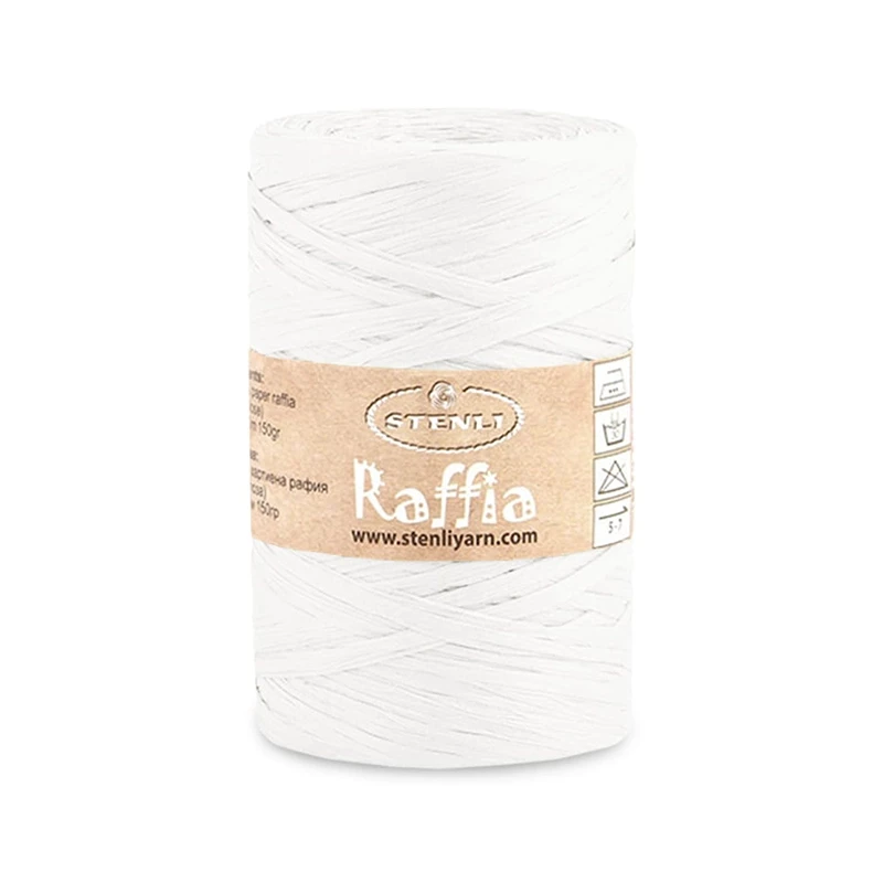 Włóczka Stenli Raffia 12 / rafia papierowa / biały