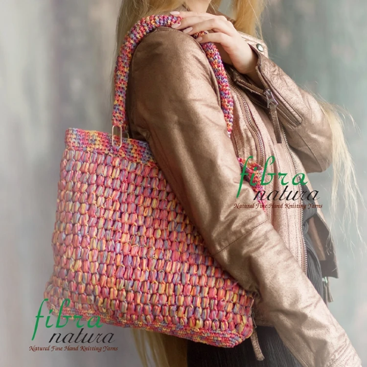 Włóczka Fibranatura Raffia 116-06 / rafia papierowa / malinowy róż