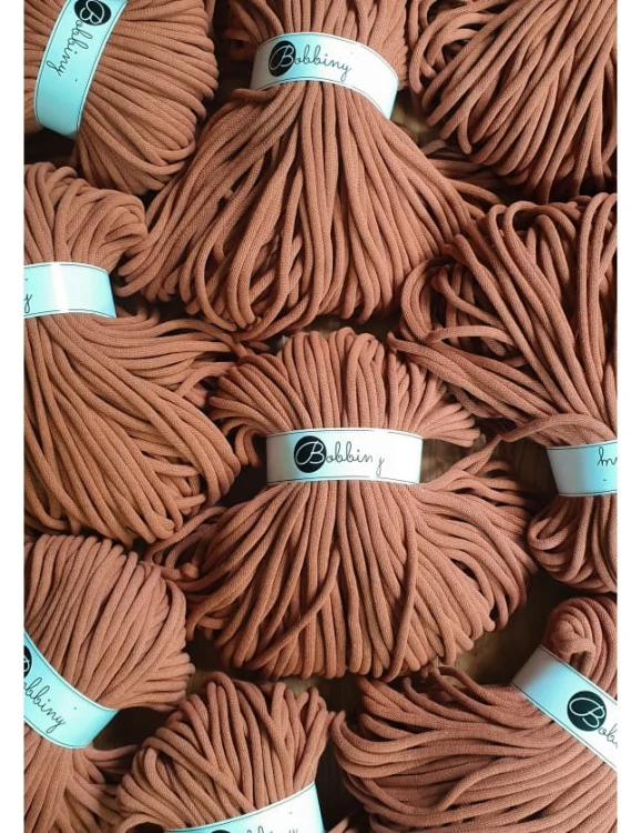Sznurek pleciony bawełniany Bobbiny Jumbo / Terracotta / 9mm / 100m