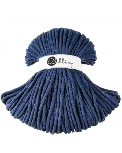 Sznurek pleciony bawełniany Bobbiny Jumbo / Jeansowy / Jeans / 9mm / 100m
