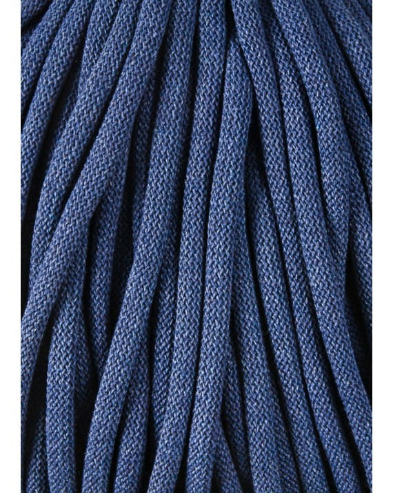 Sznurek pleciony bawełniany Bobbiny Jumbo / Jeansowy / Jeans / 9mm / 100m