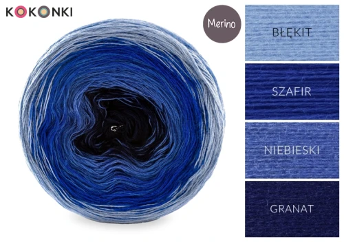 KOKONEK Merino 358 Depth of the Lake - błękit/szafir/niebieski/granat