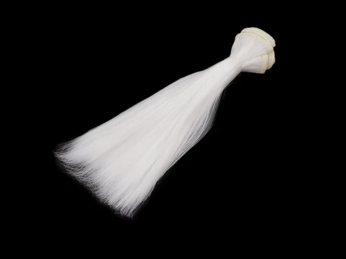 Włosy dla lalek / 15 cm / biel / 800900