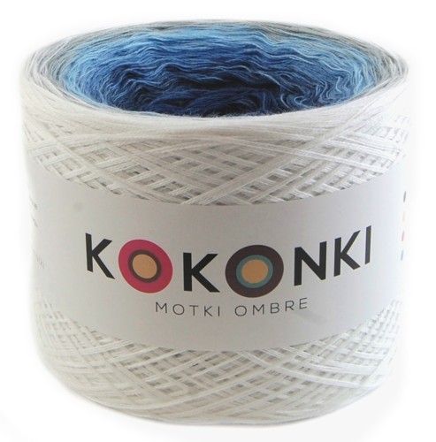 KOKONEK A028 Biel/szary/błękit/jeans melanż/indygo melanż/granat