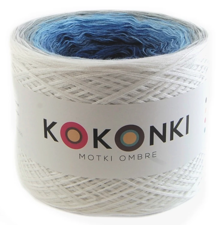 KOKONEK A028 Biel/szary/błękit/jeans melanż/indygo melanż/granat