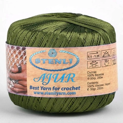 Włóczka Stenli Ajur Ball 743 / oliwka
