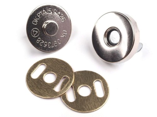 Zapięcie magnetyczne 18 mm / nikiel / 5 szt / 060589
