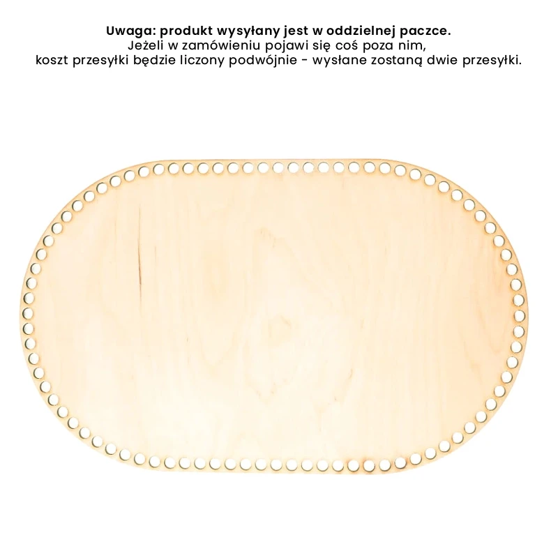 Baza dno kosz Mojżesza / owal / 36x75 cm / otwory 10 mm