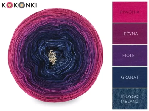 KOKONEK Classic A743 Piwonia/jeżyna/fiolet/granat/indygo melanż
