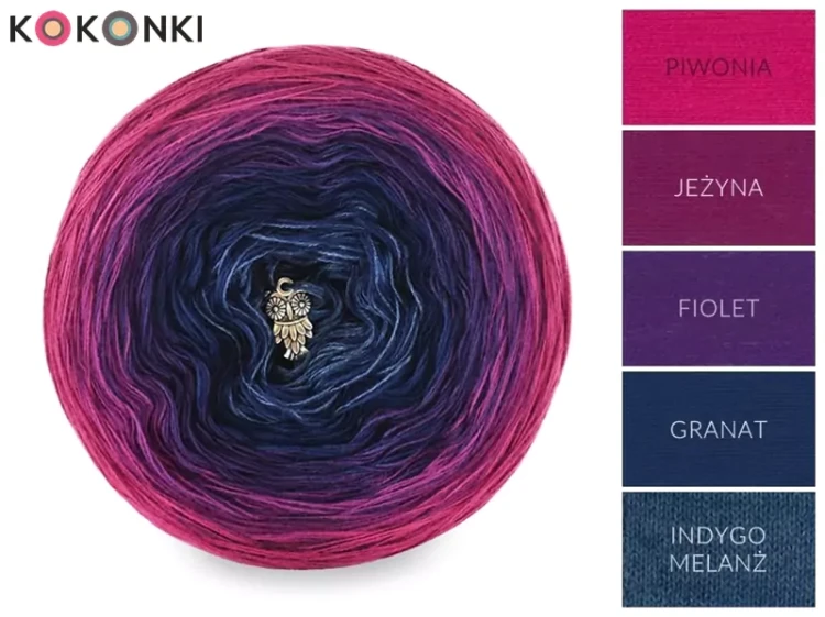 KOKONEK Classic A743 Piwonia/jeżyna/fiolet/granat/indygo melanż