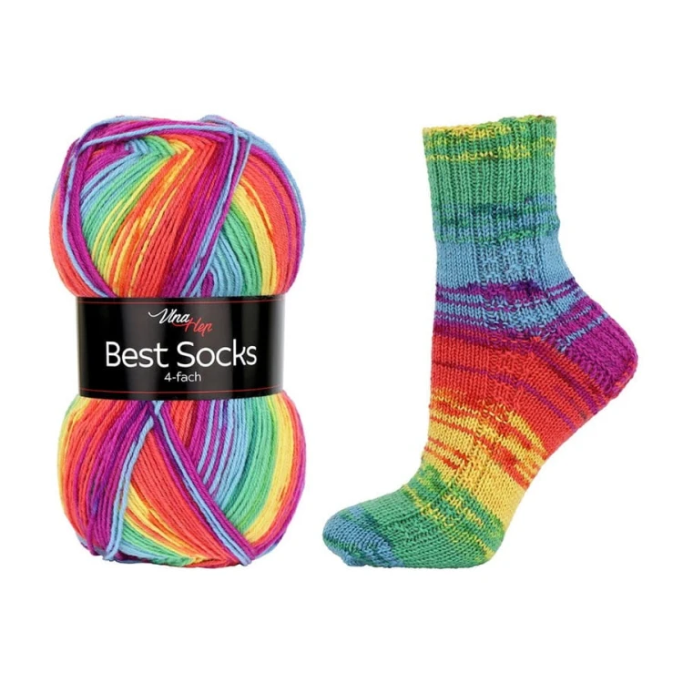 Włóczka skarpetkowa Vlna-Hep Socks Best 4-fach 7074