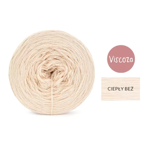 KOKONEK Viscoza - ciepły beż, 3 nitki, 1200 m, 225g - GOTOWY