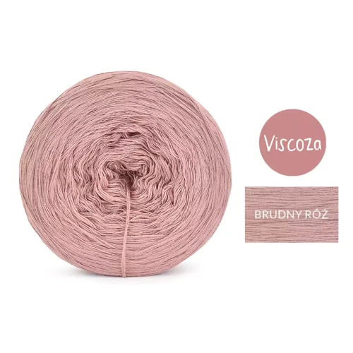 KOKONEK Viscoza - brudny róż, 3 nitki, 1200 m, 225g - GOTOWY
