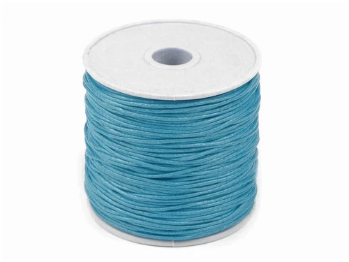 Sznurek bawełniany woskowany 1mm / 20m / lazurowy