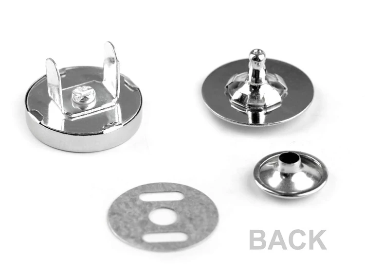 Zapięcie magnetyczne z nitem 18 mm / nikiel / 5 szt.