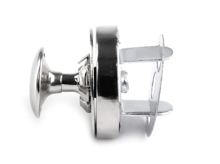 Zapięcie magnetyczne z nitem 18 mm / nikiel / 5 szt.
