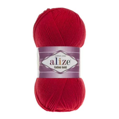 Włóczka Alize Cotton Gold 56 / czerwień / 100g