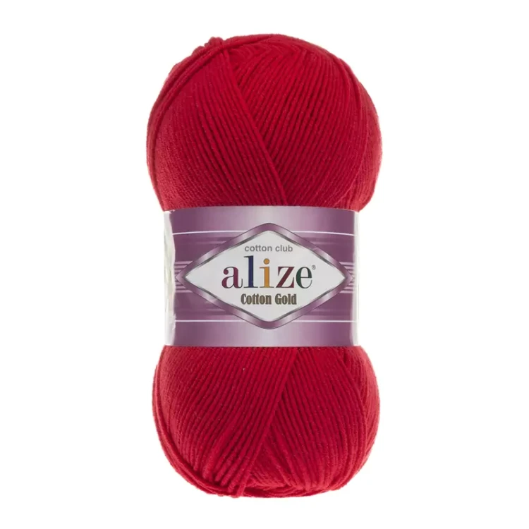 Włóczka Alize Cotton Gold 56 / czerwień / 100g