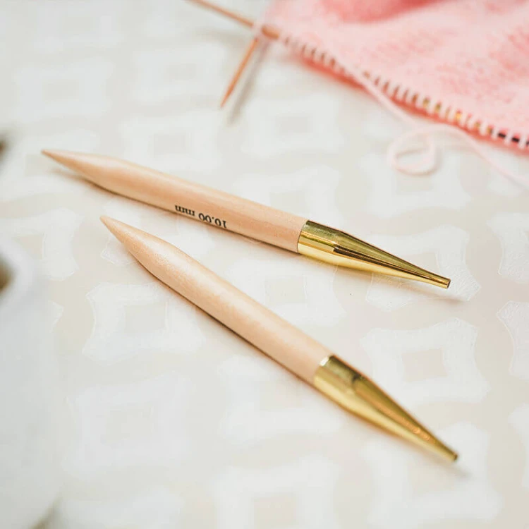 Druty do wymiennych żyłek KnitPro Basix Beech - bukowe