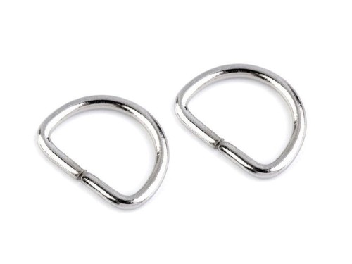 Półkole metalowe 20mm / nikiel / 26x19x3 mm / 10 szt. / 750706