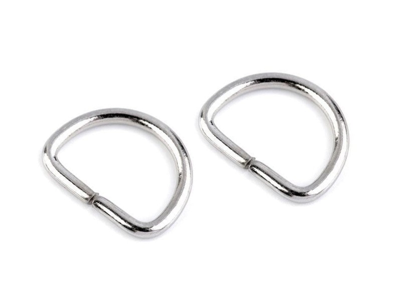 Półkole metalowe 20mm / nikiel / 26x19x3 mm / 10 szt. / 750706