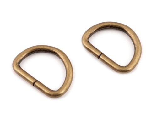 Półkole metalowe 20mm / stary mosiądz / 26x19x3 mm / 10 szt. / 750706