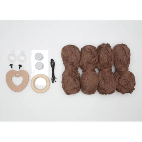 Zestaw sensoryczny / szydełko / Go handmade Teddy Kit brązowy