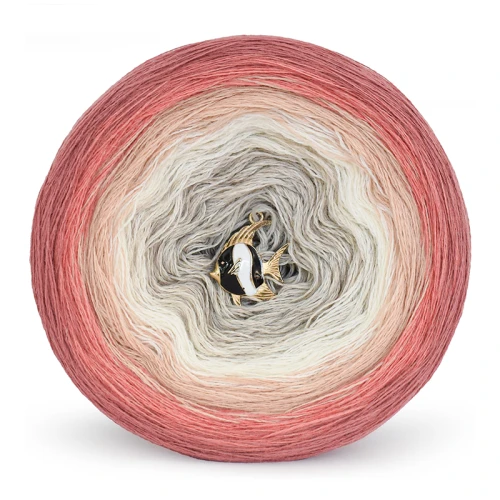 KOKONEK Merino 762 "motek Małgorzaty" - Malwa/jasna malwa/łososiowy/krem/lniany/jasny szary