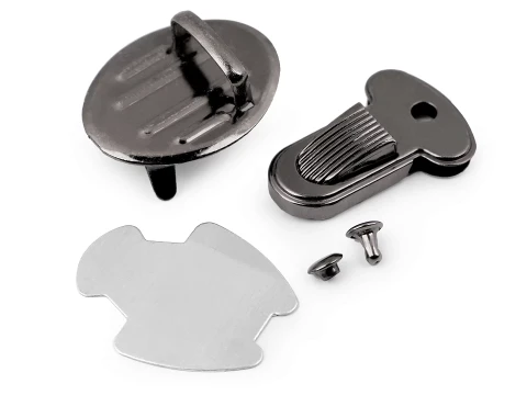 Zapięcie do torebki / czarny nikiel / 25 x 32 mm / 2 szt / 080722